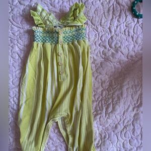 Lime Green Striped Jumpsuit